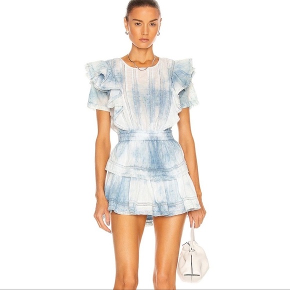 LoveShackFancy Dresses & Skirts - New Loveshackfancy Natasha Mini Dress in Pacific Indigo Hand Dye Size Large